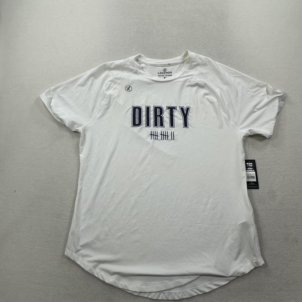 Legends Enzo Shirt Mens Extra Large White Dirty Graphic Mesh Athletic LT30055